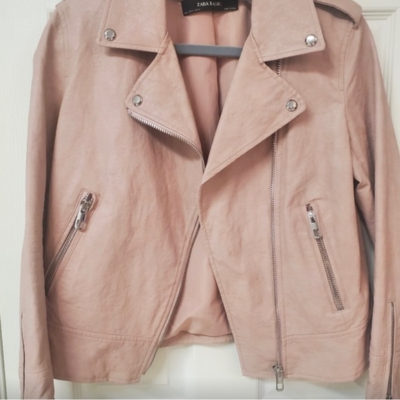 Zara Pink Leather Jacket - Picture 8 of 10